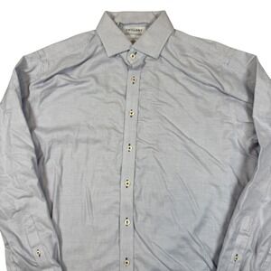 Twillory Mens 17 34/35 Blue Geo Tailored Fit Safe Cotton Long Sleeve Dress Shirt